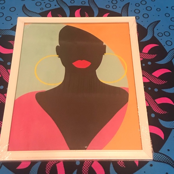 Bald Bold Black Beauty Lips Hoop Earring Wall Art - Picture 10 of 11